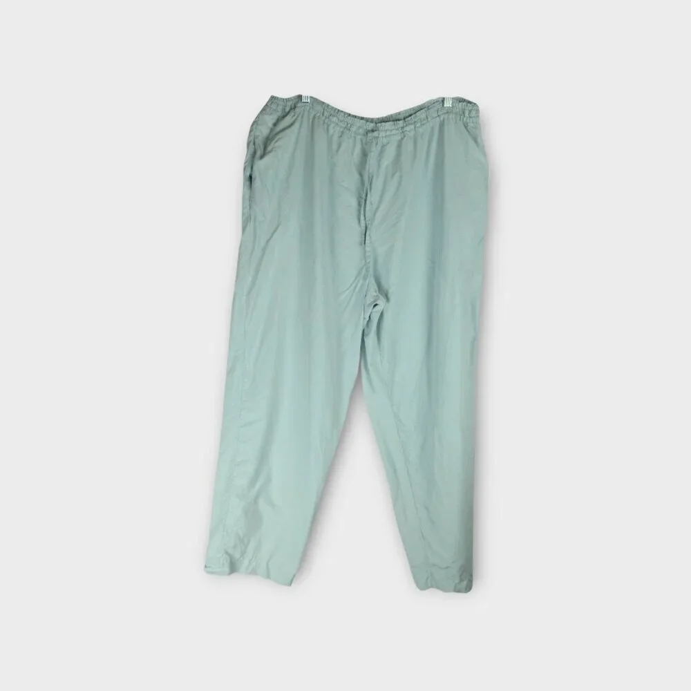 Rafaella Silk Drawstring Ankle Pants Size 2X Powder Blue
